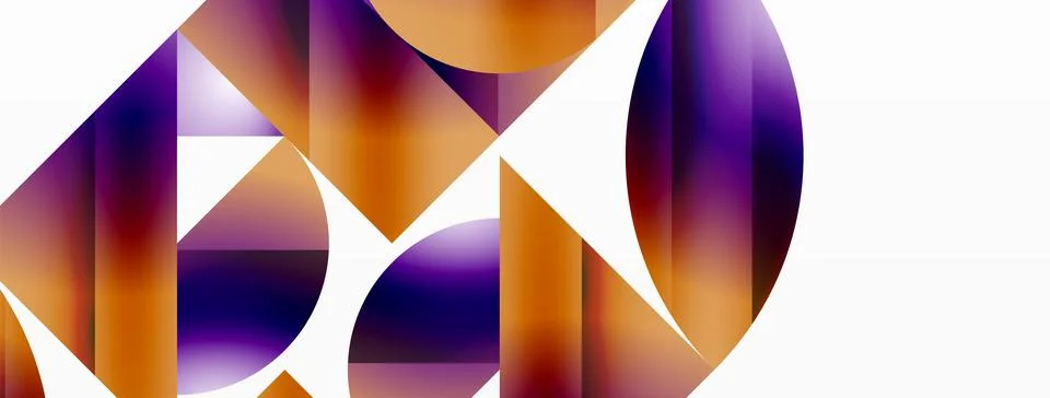 Serene gradient template. Circles and triangles mingle in minimalist perfection Stock Illustration