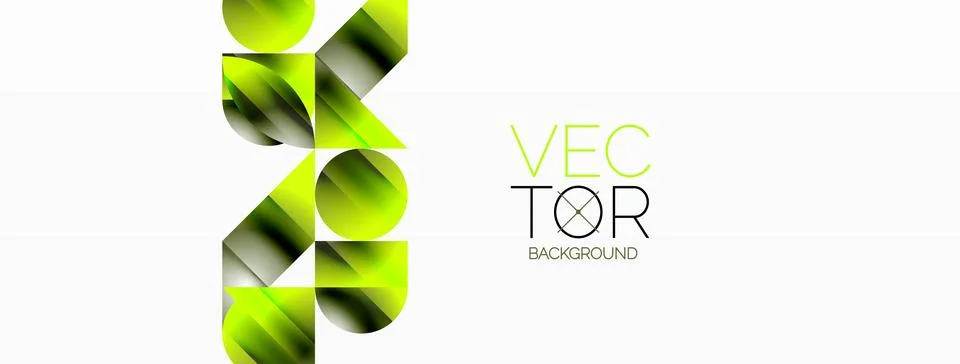 Serene gradient template. Circles and triangles mingle in minimalist perfection Stock Illustration