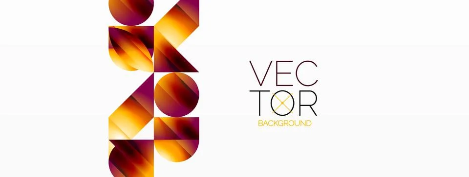 Serene gradient template. Circles and triangles mingle in minimalist perfection Stock Illustration