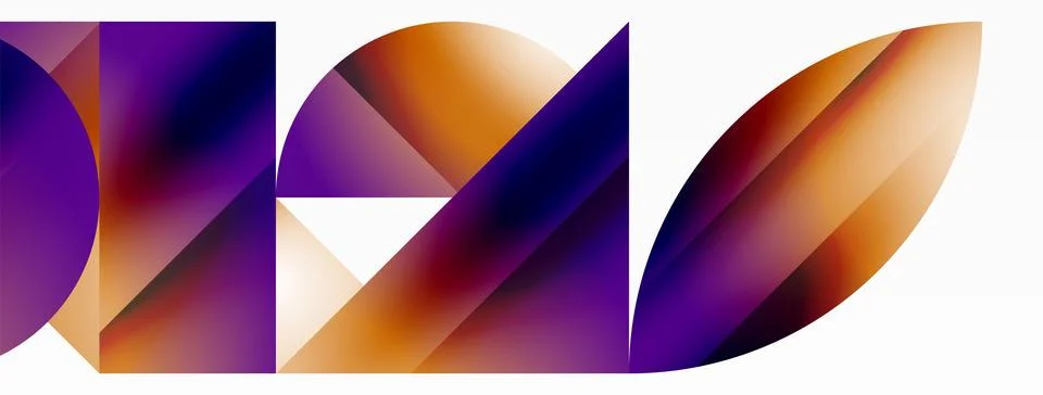 Serene gradient template. Circles and triangles mingle in minimalist perfection Stock Illustration