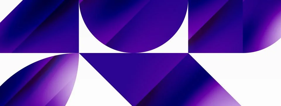 Serene gradient template. Circles and triangles mingle in minimalist perfection Stock Illustration