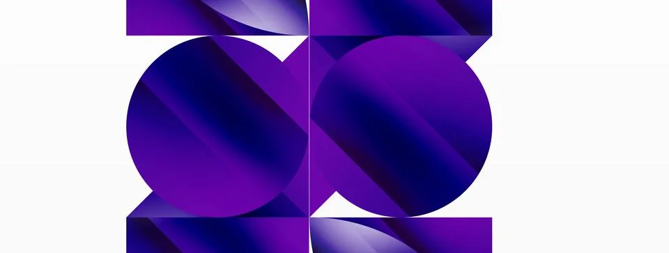 Serene gradient template. Circles and triangles mingle in minimalist perfection Stock Illustration