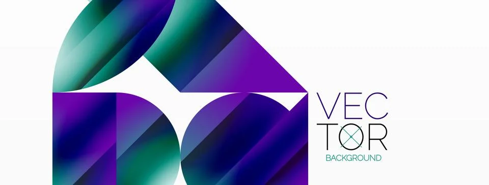 Serene gradient template. Circles and triangles mingle in minimalist perfection Stock Illustration