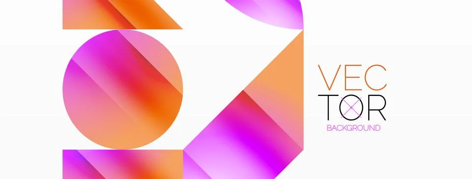 Serene gradient template. Circles and triangles mingle in minimalist perfection Stock Illustration
