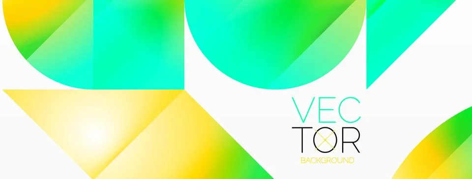 Serene gradient template. Circles and triangles mingle in minimalist perfection Stock Illustration