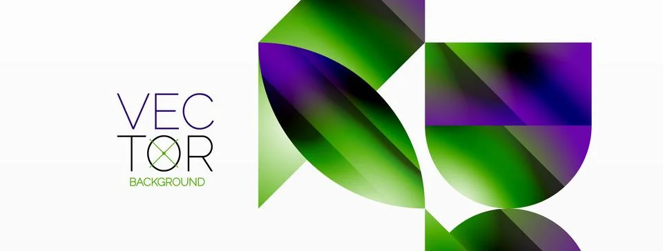 Serene gradient template. Circles and triangles mingle in minimalist perfection Stock Illustration