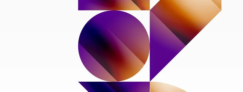 Serene gradient template. Circles and triangles mingle in minimalist perfection Stock Illustration