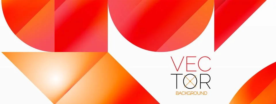 Serene gradient template. Circles and triangles mingle in minimalist perfection Stock Illustration