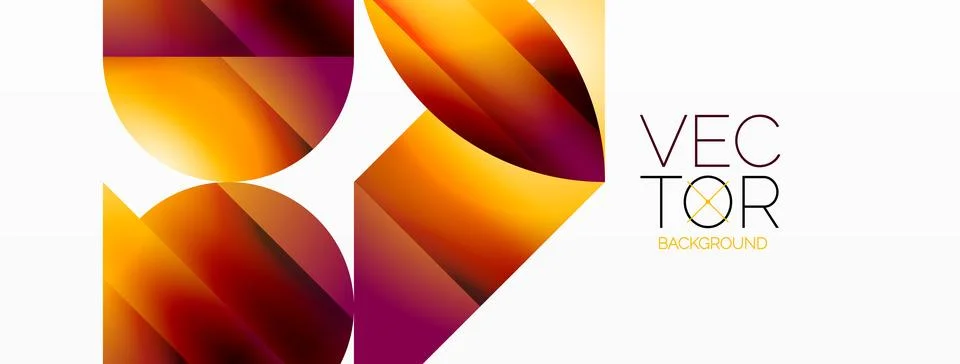 Serene gradient template. Circles and triangles mingle in minimalist perfection Illustrazione stock