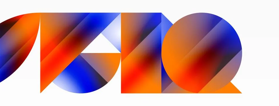 Serene gradient template. Circles and triangles mingle in minimalist perfection Stock Illustration