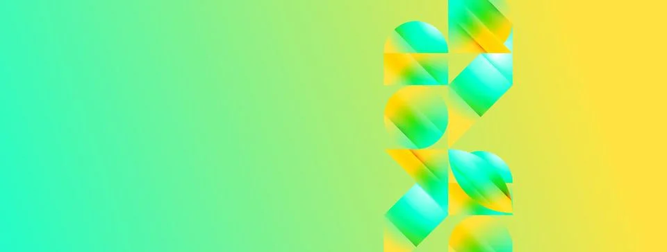 Serene gradient template. Circles and triangles mingle in minimalist perfection Stock Illustration