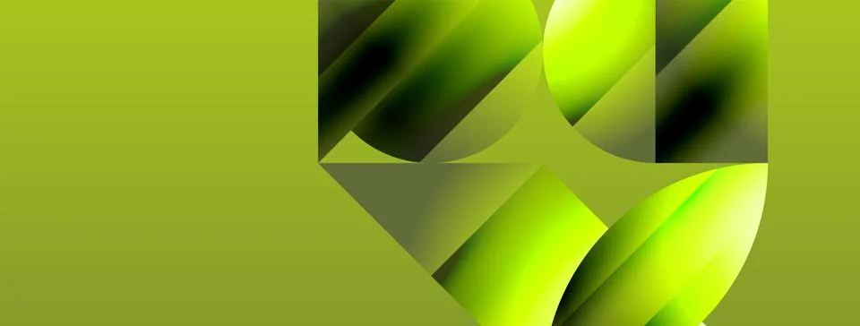 Serene gradient template. Circles and triangles mingle in minimalist perfection Stock Illustration