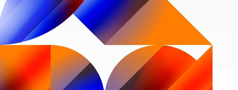 Serene gradient template. Circles and triangles mingle in minimalist perfection Illustrazione stock