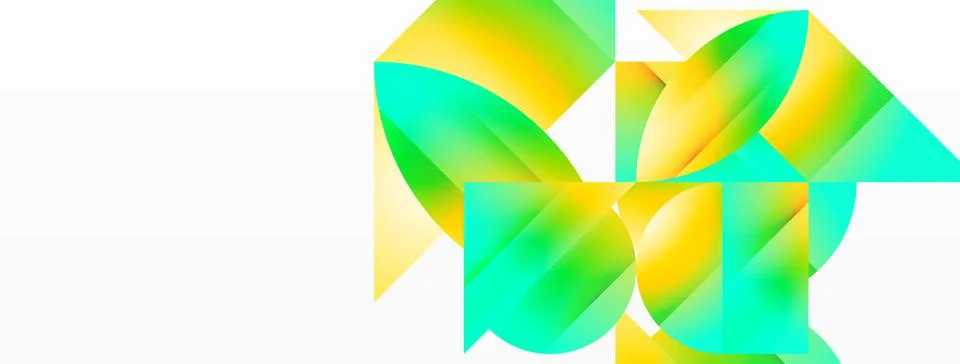 Serene gradient template. Circles and triangles mingle in minimalist perfection Stock Illustration