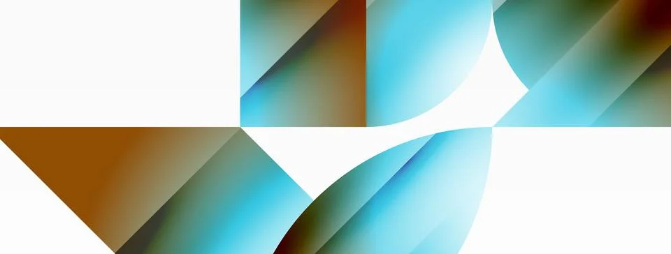 Serene gradient template. Circles and triangles mingle in minimalist perfection Stock Illustration