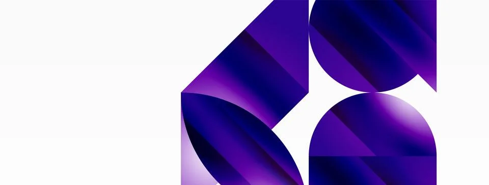 Serene gradient template. Circles and triangles mingle in minimalist perfection Stock Illustration