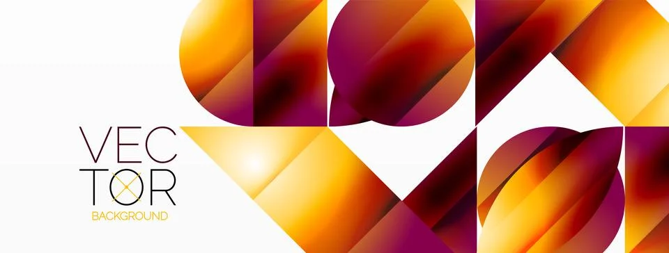 Serene gradient template. Circles and triangles mingle in minimalist perfection イラスト素材