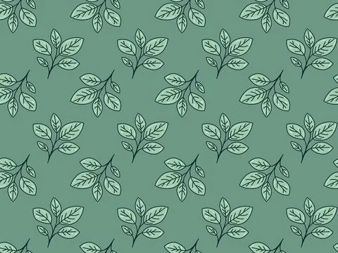 Serene green leaf pattern.  Elegant minimalist design, perfect for textile .. Stockillustratie