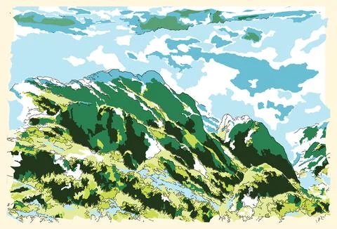 The serene hilltop Stock Illustration