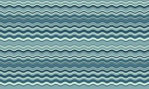 Serene horizontal wavy lines in calming blue tones create a soothing, abstrac Stock Illustration