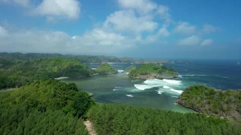 Serene Island Clusters Teluk Asmara Beach Malang August 3 2026 Stock Footage 342058788