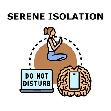 Serene isolation concept for digital detox and mindfulness Stock Illustration
