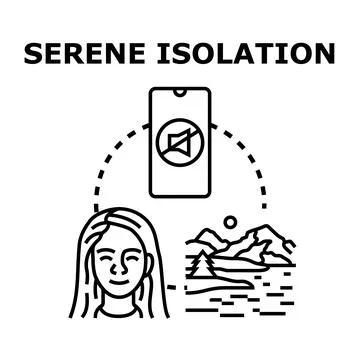 Serene isolation concept for peaceful digital detox Stock Illustration