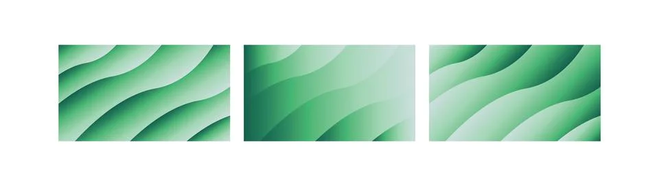 Serene Jade Gradient Wave Backgrounds Bundle with Mint Emerald and Forest G.. Illustrazione stock