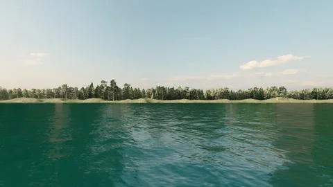 Serene Lakeside Scene with Forest Reflections Stock Footage 295181296