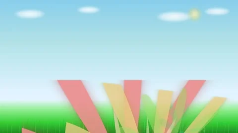 A serene landscape featuring a bright blue sky and vibrant green meadow Stock Footage 335146036
