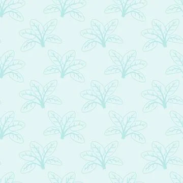 Serene light blue pattern featuring delicate leafy plants.  Perfect for texti Stock Illustration