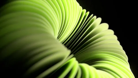 Serene looping animation featuring an abstract green ribbed organic shape Stock Footage 321810801