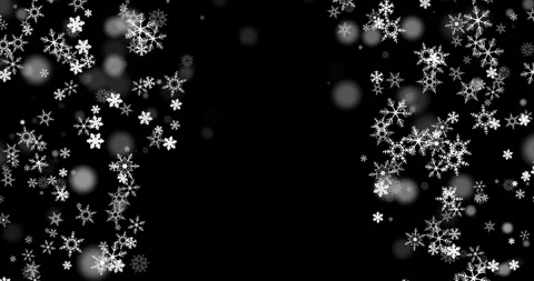 A Serene Looping Animation Showcasing Falling Snowflakes on a Dark Background Stock Footage 317566505