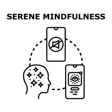 Serene mindfulness concept combining inner calm and digital detox Stock Illustration