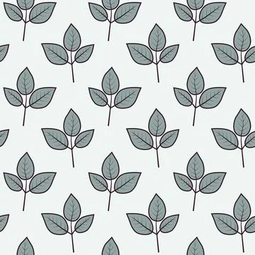 Serene minimalist leaf pattern. Elegant, repeating design featuring stylized  イラスト素材