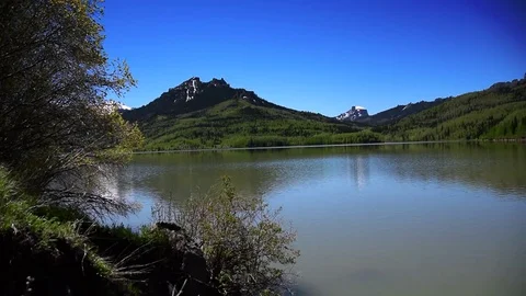 Serene Mountain Lake Stock Footage 71622796