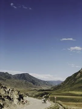 Serene Mountain Pass Stock Photos
