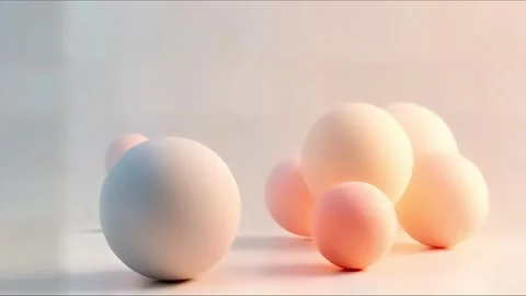 Serene Movement of Gradient Spheres: A Minimalist Visual Journey Stock Footage 286983785