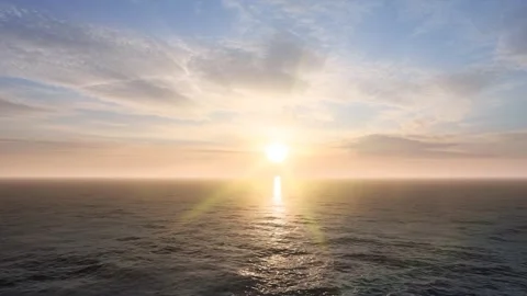Serene Ocean Sunset Over Calm Water Horizon Stock Footage 330920267