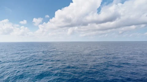 Serene Ocean View with Cloudy Sky - Tranquil Water Landscape Stock Footage 320765981