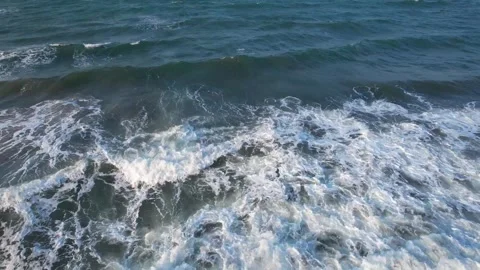 Serene Ocean Waves Aerial View Footage Stock Footage 269493672