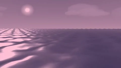 Serene ocean waves under a pink sky with subtle clouds and sun creating a p.. Stock-Footage 347018082