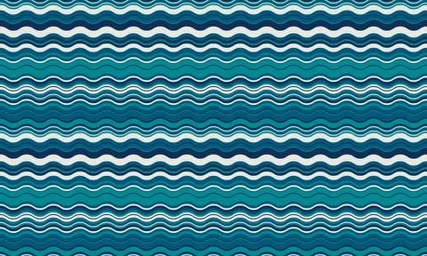 Serene oceaninspired wavy stripes pattern.  Perfect for textile design, websi 库存插图