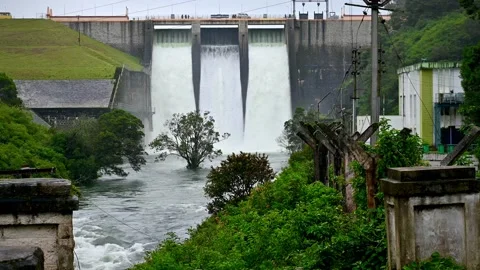 Serene panoramic view of Paykara Dam in Ooty, India Stock Footage 314651345