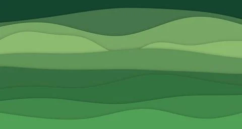 Serene paper cut layered waves Stock Illustration