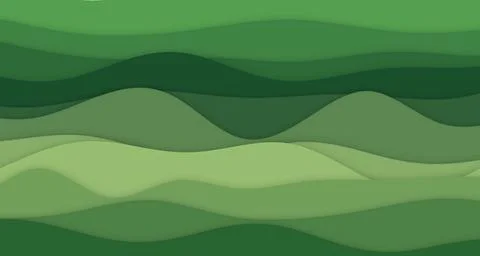 Serene paper cut layered waves Stock Illustration
