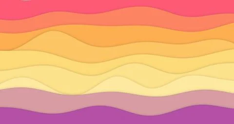 Serene paper wave bands with soft drop shadows Stock Illustration