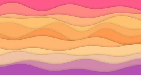 Serene paper wave bands with soft shadows Stock Illustration