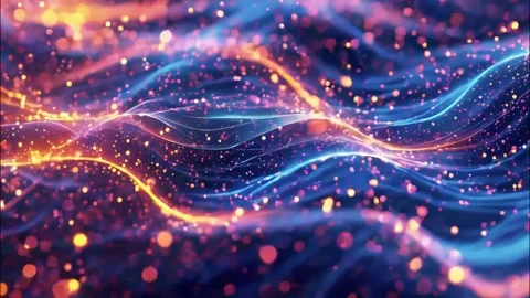 Serene Particle Motions: Abstract Patterns with Subtle Glows Stock Footage 286982599