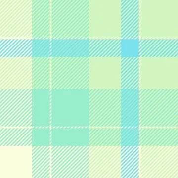 Serene pastel plaid pattern in soft mint green, pale yellow, and light blue.  Stock Illustration